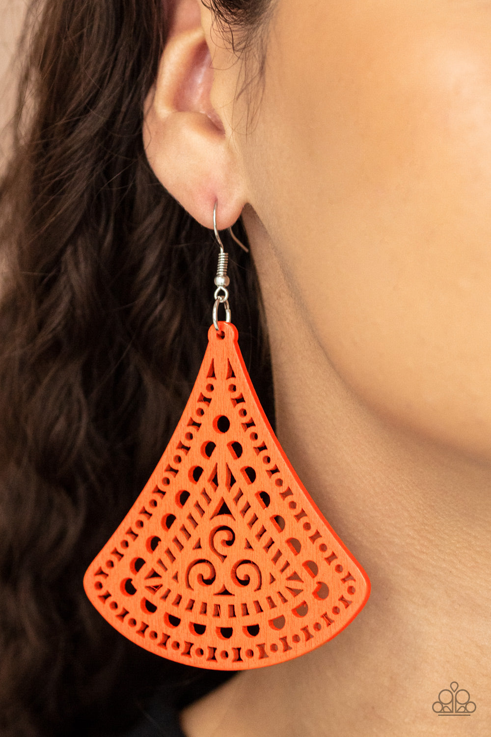 Paparazzi FAN to FAN - Orange Earrings - A Finishing Touch Jewelry
