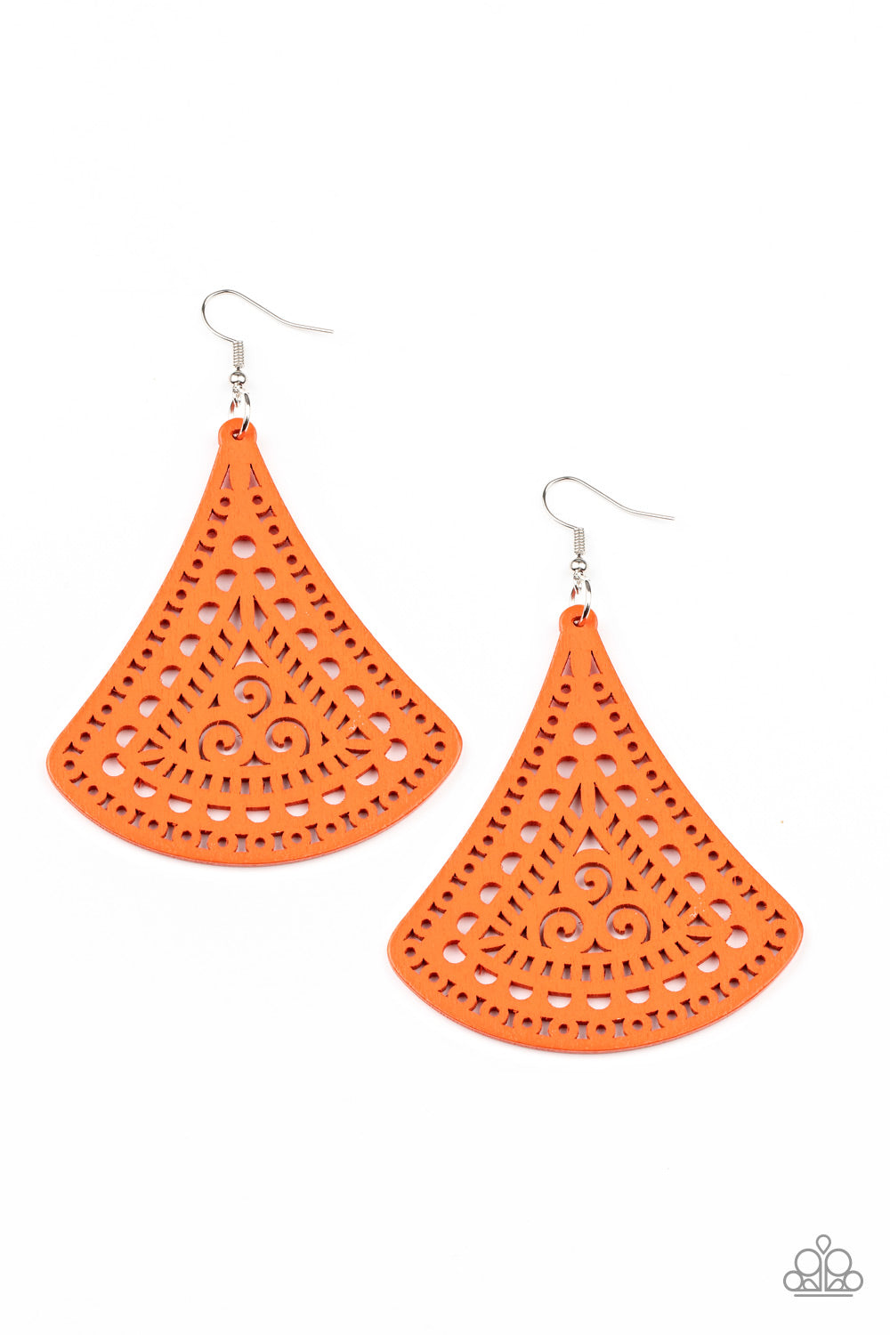 Paparazzi FAN to FAN - Orange Earrings - A Finishing Touch Jewelry