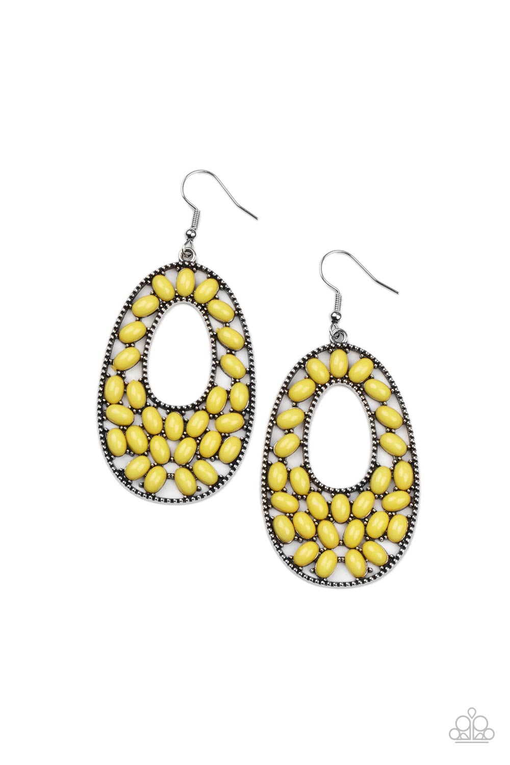 Paparazzi Beaded Shores - Yellow Earrings - A Finishing Touch Jewelry