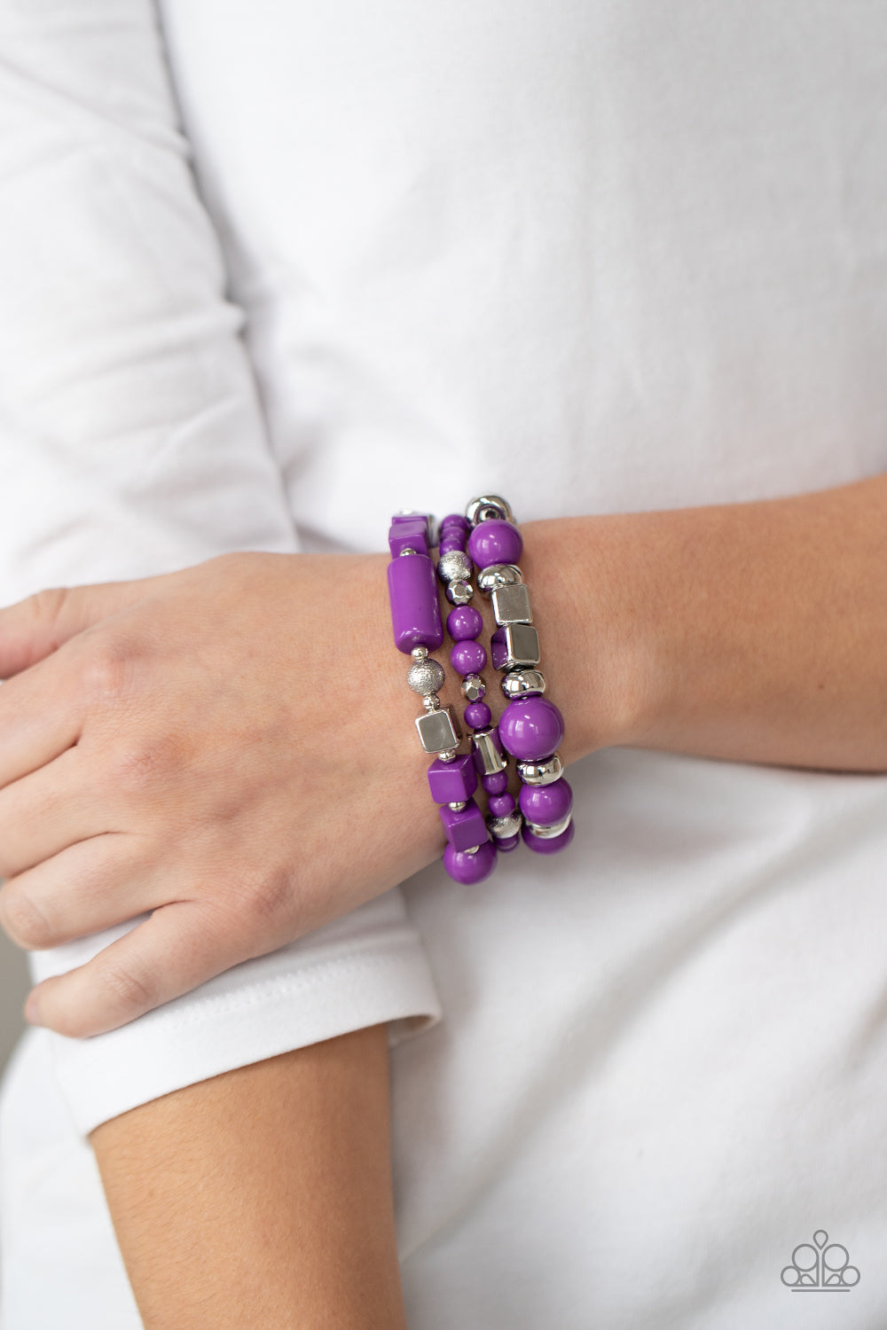 Paparazzi Perfectly Prismatic - Purple Bracelet - A Finishing Touch Jewelry