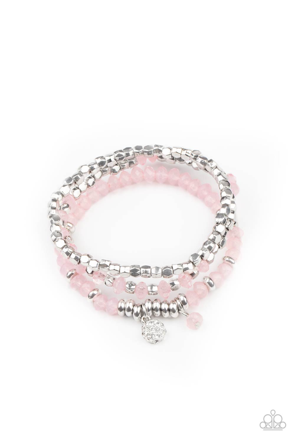 Paparazzi Glacial Glimmer - Pink Bracelet - Charm Bracelet Paparazzi jewelry images