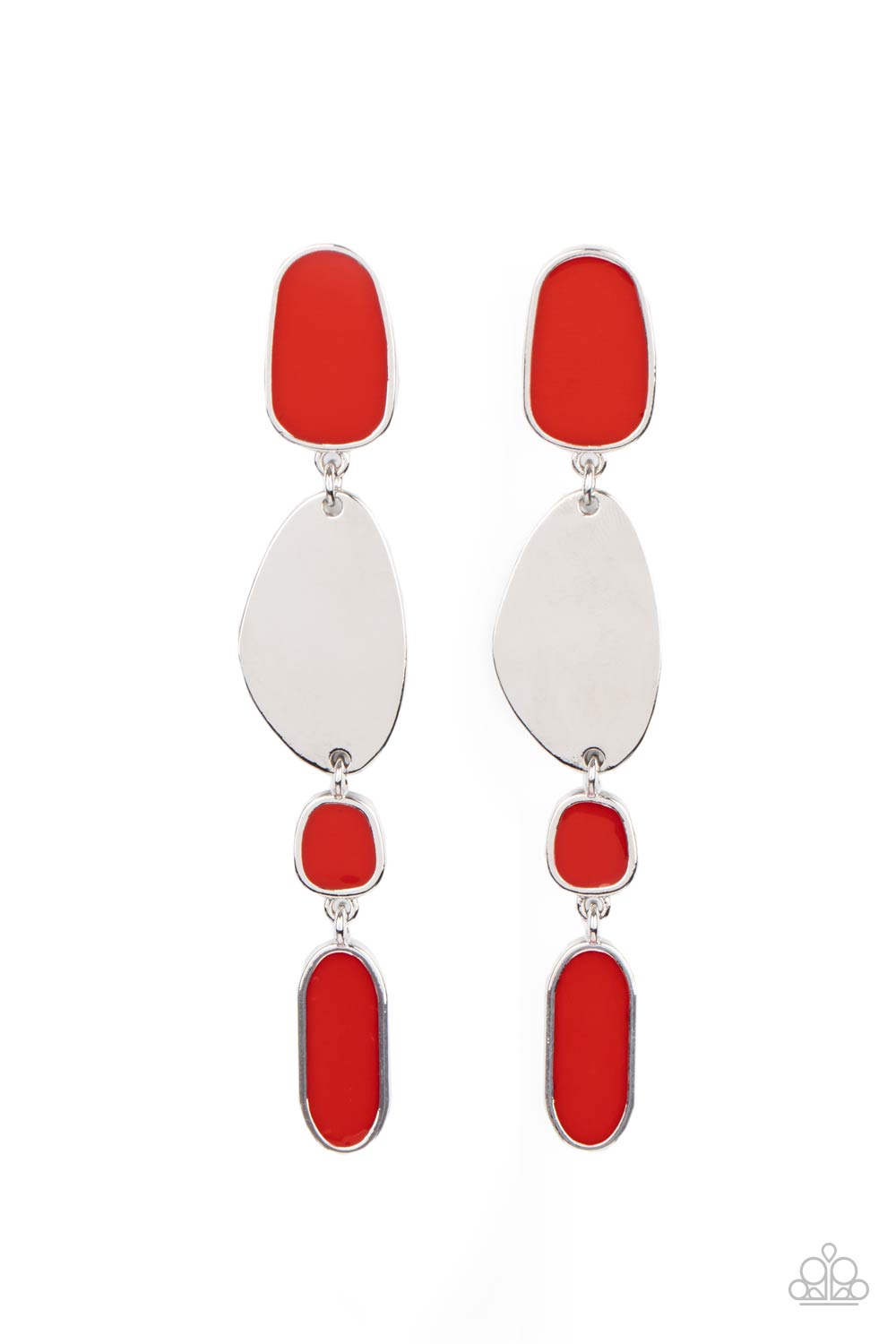 Paparazzi Deco By Design - Red Earrings - A Finishing Touch Jewelry