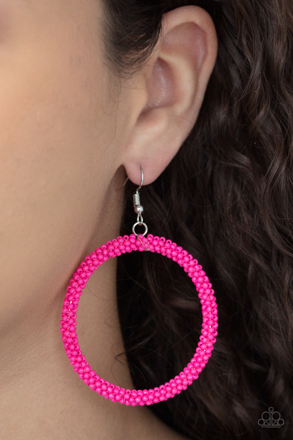 Paparazzi Beauty and the BEACH - Pink Earrings - A Finishing Touch Jewelry