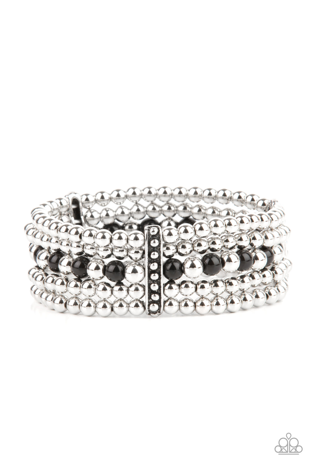Paparazzi Gloss Over The Details - Black Bracelet - A Finishing Touch Jewelry