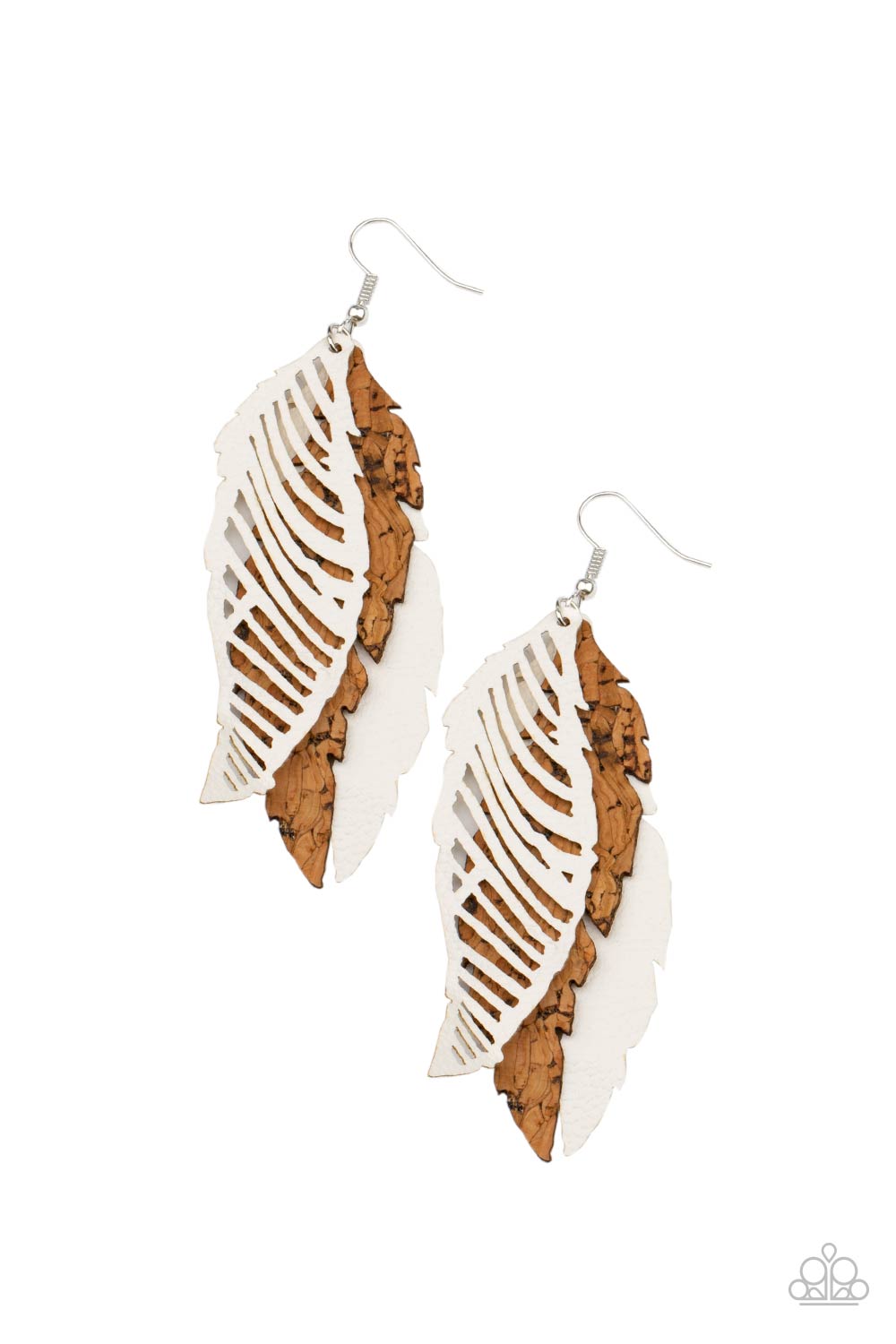 Paparazzi WINGING Off The Hook - White Earrings - A Finishing Touch Jewelry