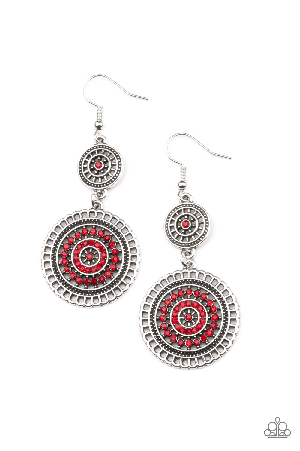Paparazzi Bohemian Bedazzle - Red Earrings - A Finishing Touch Jewelry