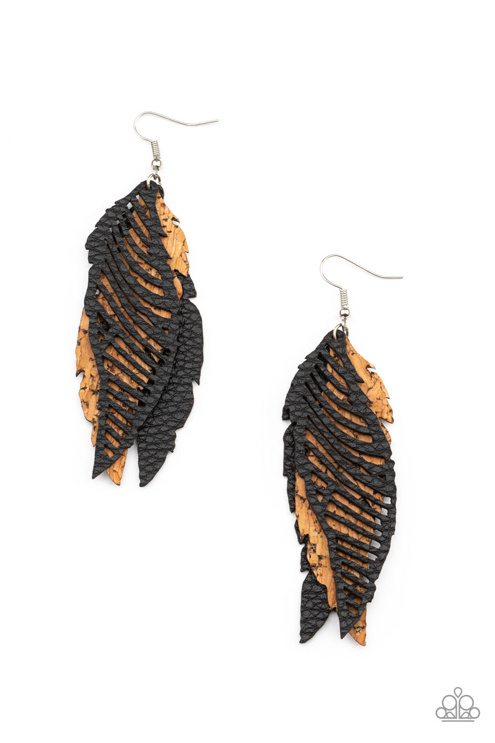 Paparazzi WINGING Off The Hook - Black Earrings - A Finishing Touch Jewelry