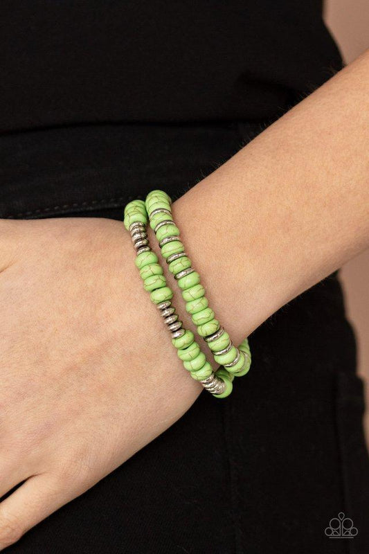 Paparazzi Desert Rainbow - Green Bracelet - A Finishing Touch Jewelry