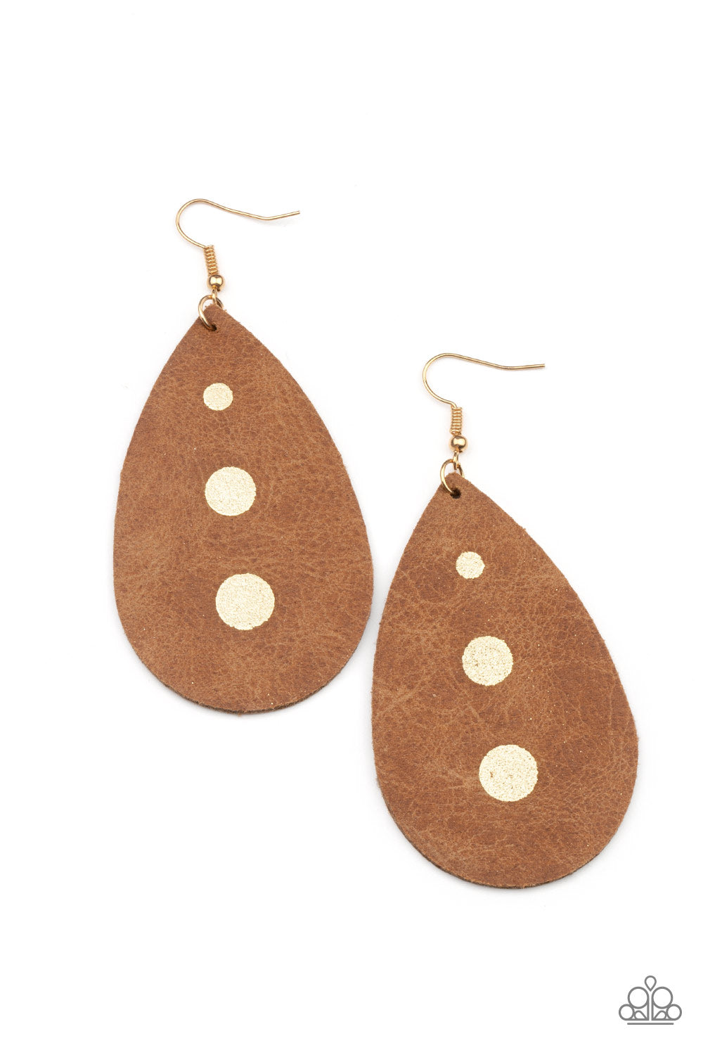 Paparazzi Rustic Torrent - Gold Earrings - A Finishing Touch Jewelry