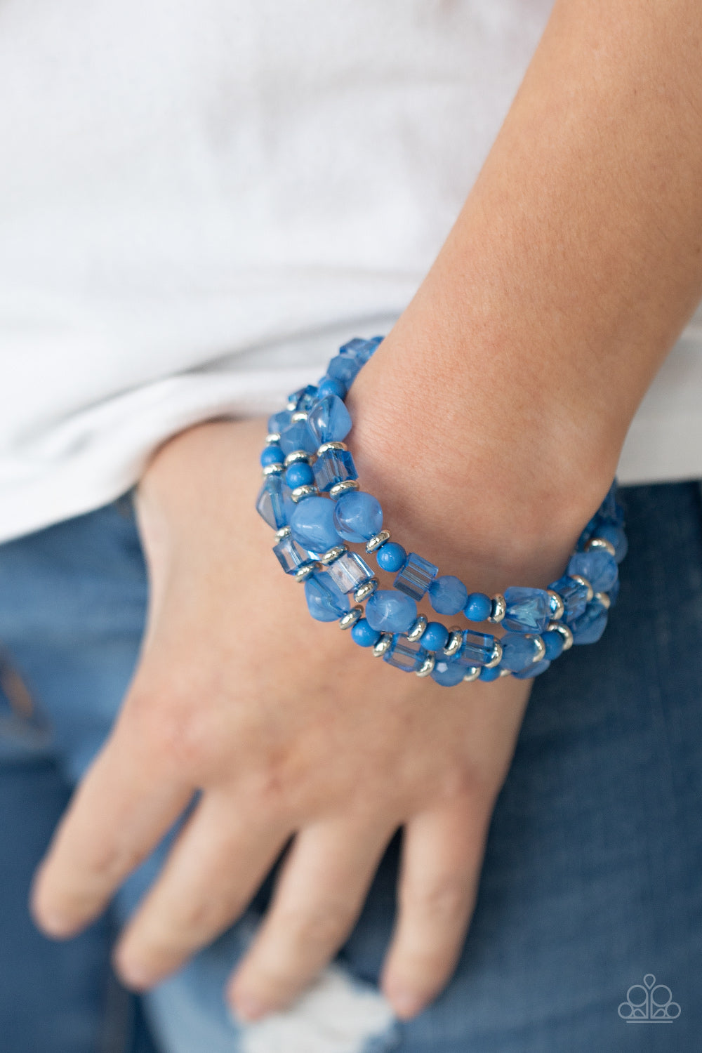 Paparazzi Girly Girl Glimmer - Blue Bracelet - A Finishing Touch Jewelry