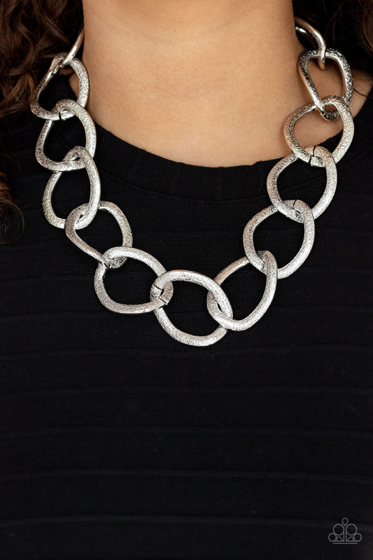 Paparazzi Industrial Intimidation - Silver Necklace - A Finishing Touch Jewelry