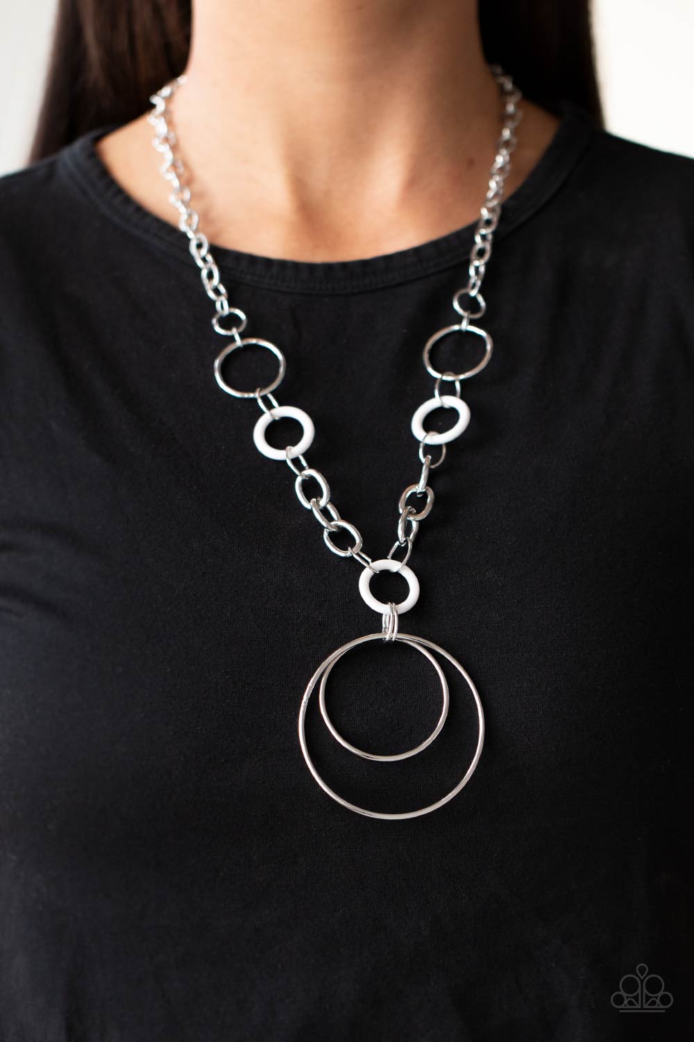 Paparazzi HOOP du Jour - White Necklace - A Finishing Touch Jewelry