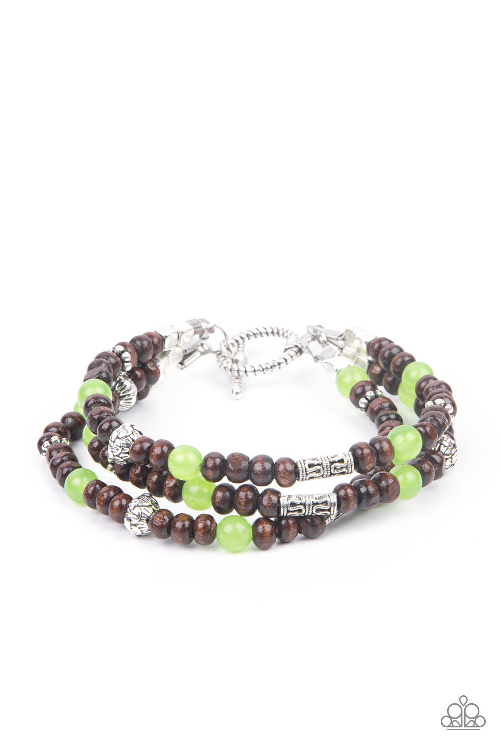Paparazzi Woodsy Walkabout - Green Bracelet - A Finishing Touch Jewelry