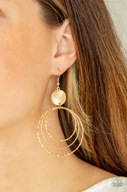 Paparazzi Universal Rehearsal - Gold Earrings - A Finishing Touch Jewelry