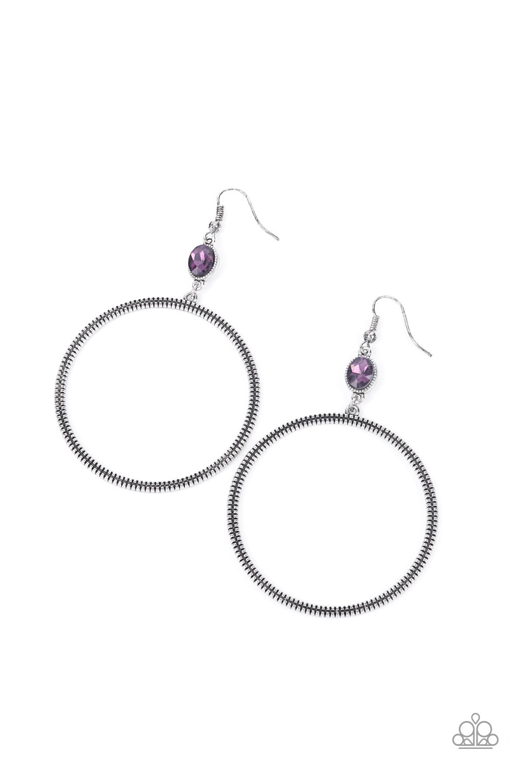 Paparazzi Work That Circuit - Purple Earrings - A Finishing Touch Jewelry