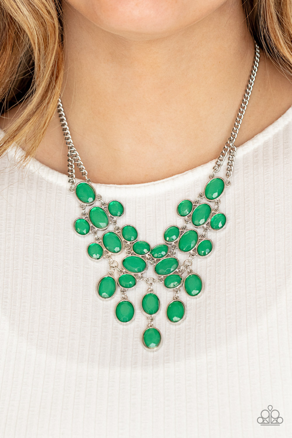 Paparazzi Serene Gleam - Green Necklace - A Finishing Touch Jewelry