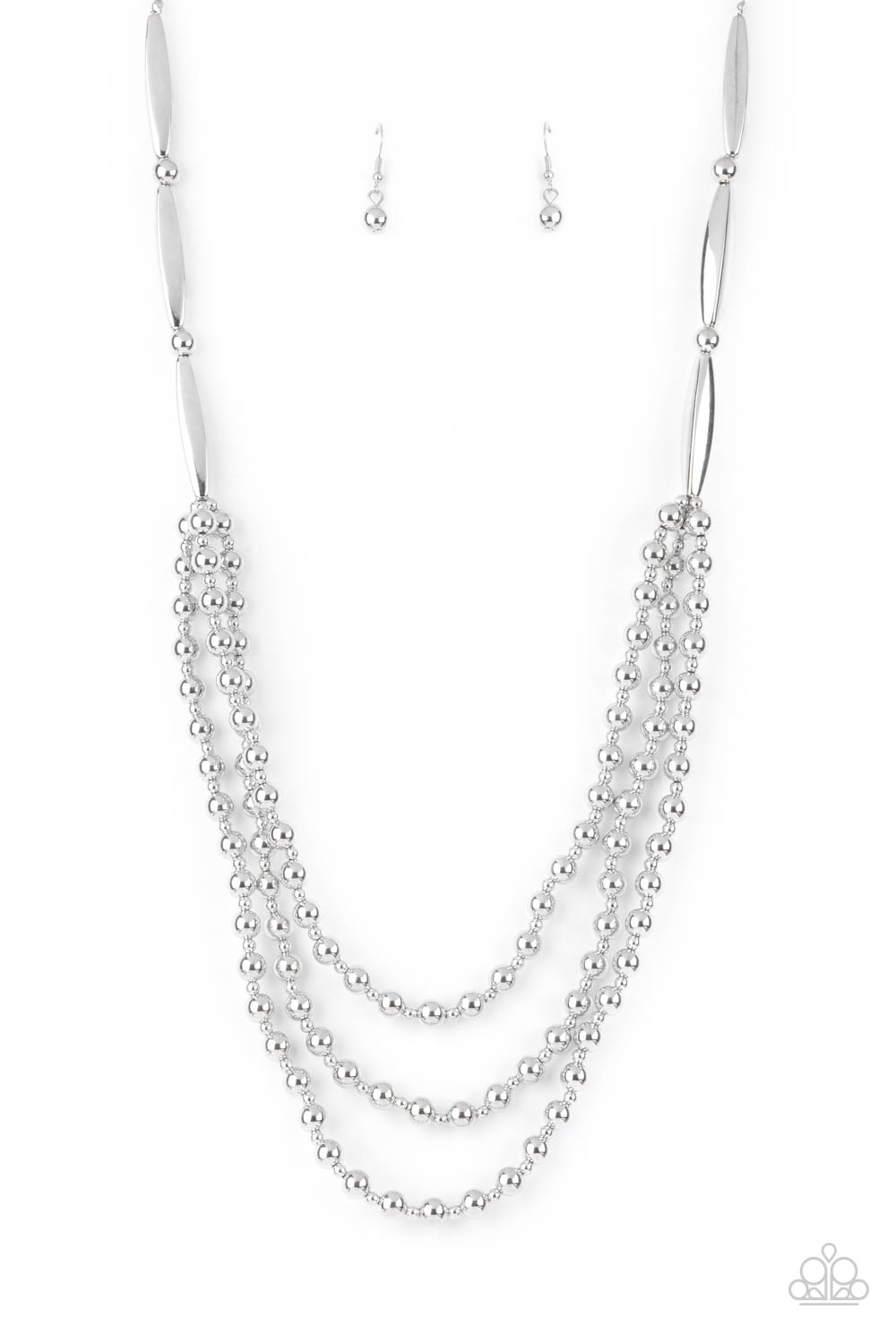 Paparazzi Beaded Beacon - Silver Necklace - A Finishing Touch Jewelry