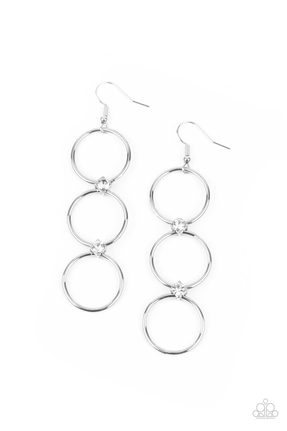 Paparazzi Refined Society - White Earrings - A Finishing Touch Jewelry