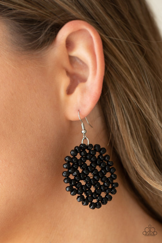 Paparazzi Summer Escapade - Black Earrings - A Finishing Touch Jewelry