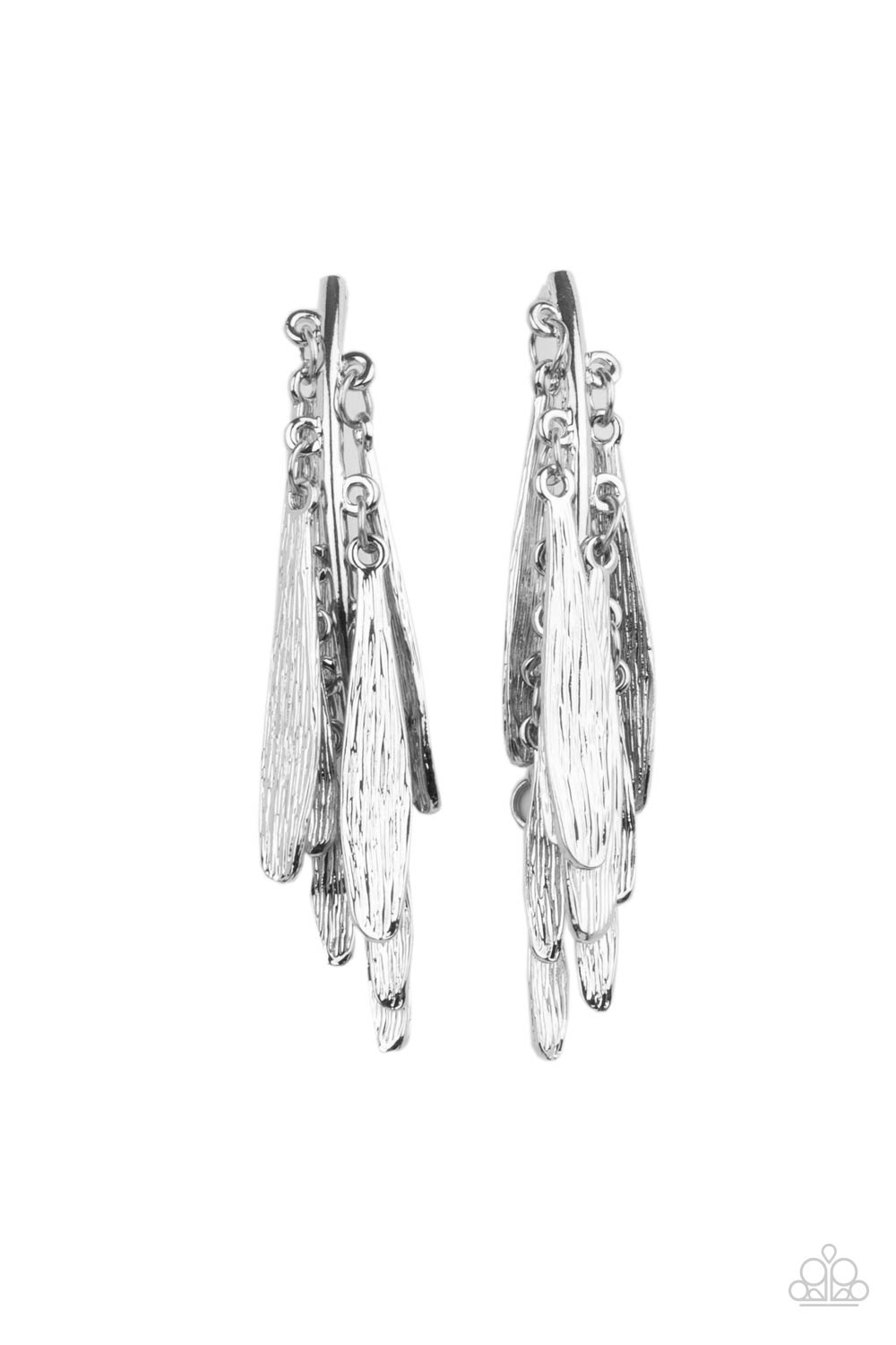 Paparazzi Pursuing The Plumes - Silver Earrings - A Finishing Touch Jewelry