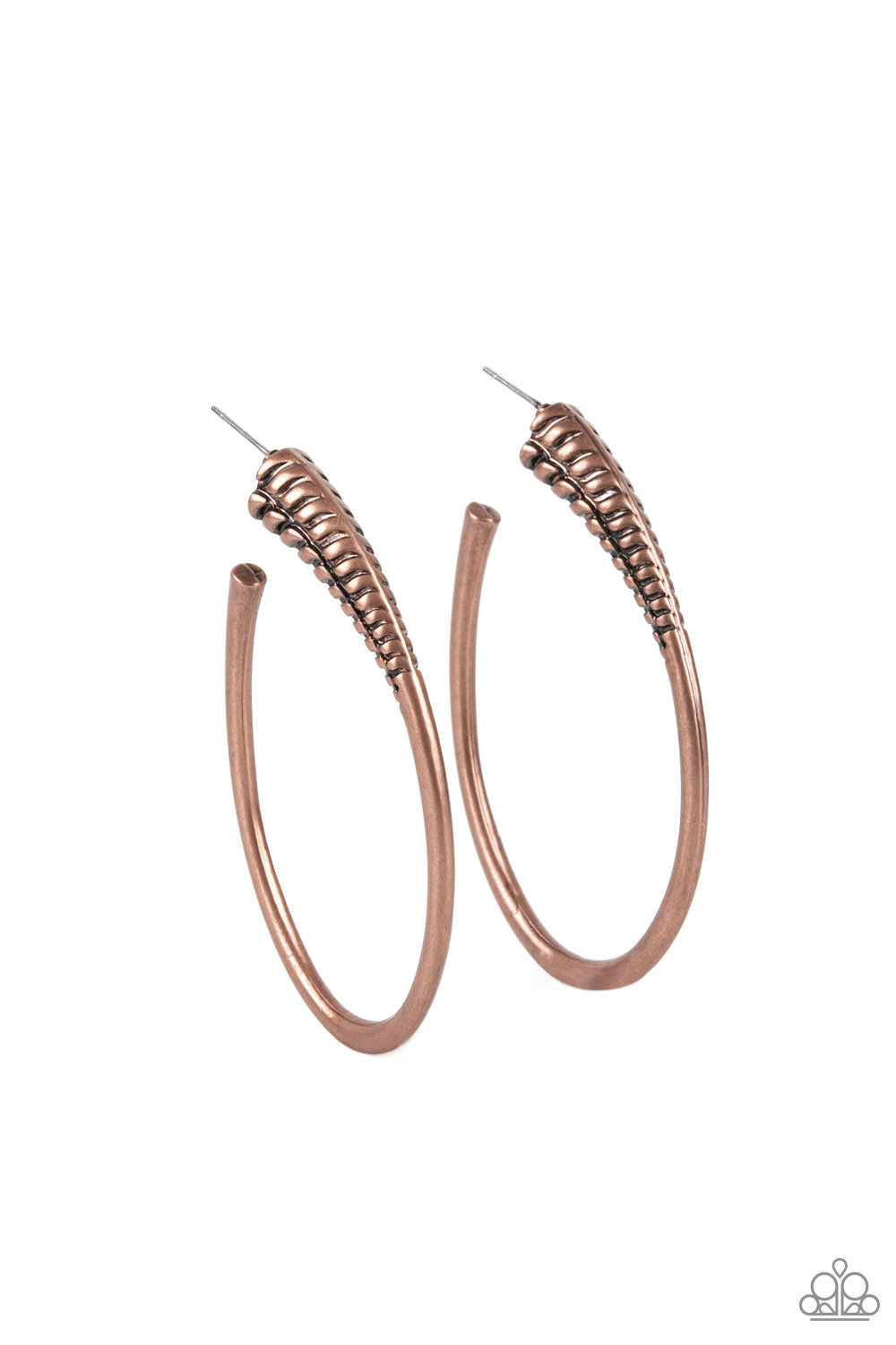 Paparazzi Fully Loaded - Copper Earrings - A Finishing Touch Jewelry