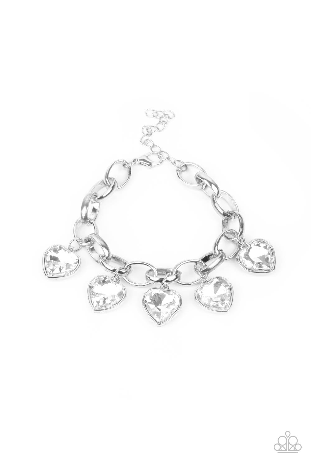 Paparazzi Candy Heart Charmer - White Bracelet - A Finishing Touch Jewelry