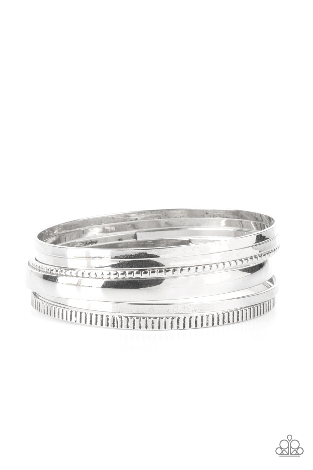 Paparazzi Gliding Gleam - Silver Bracelet - A Finishing Touch Jewelry