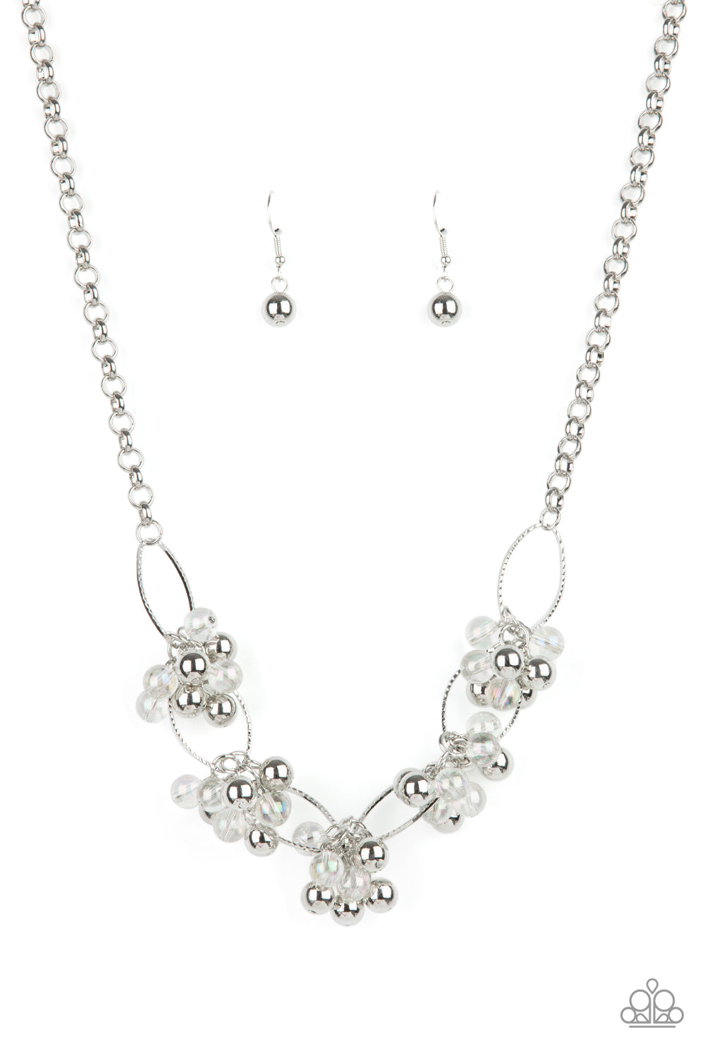 Paparazzi Effervescent Ensemble Cosmic Countess - White Necklace - July 2021 Life Of The Party Exclusive - A Finishing Touch Jewelry