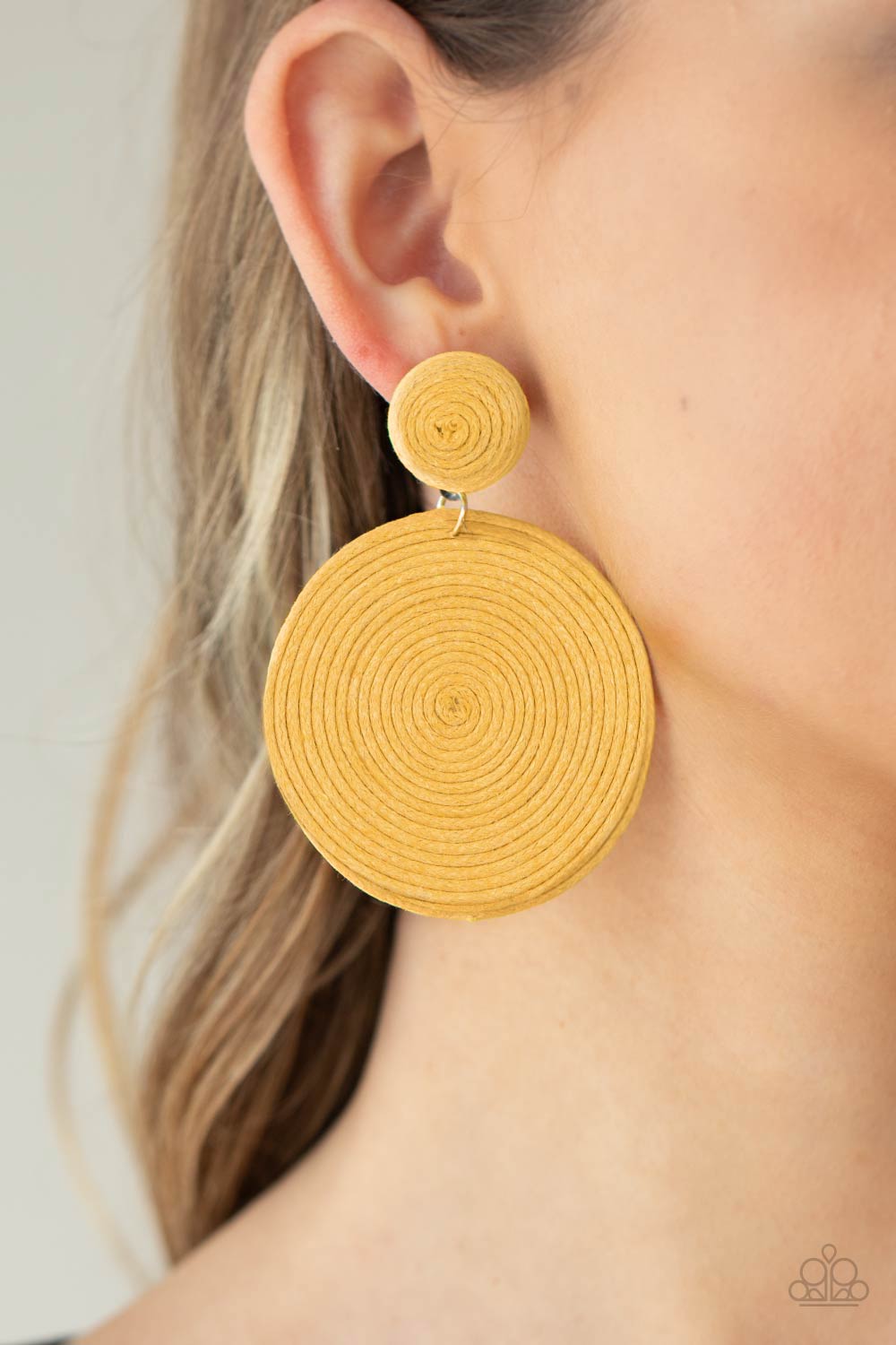 Paparazzi Circulate The Room - Yellow Earrings - A Finishing Touch Jewelry