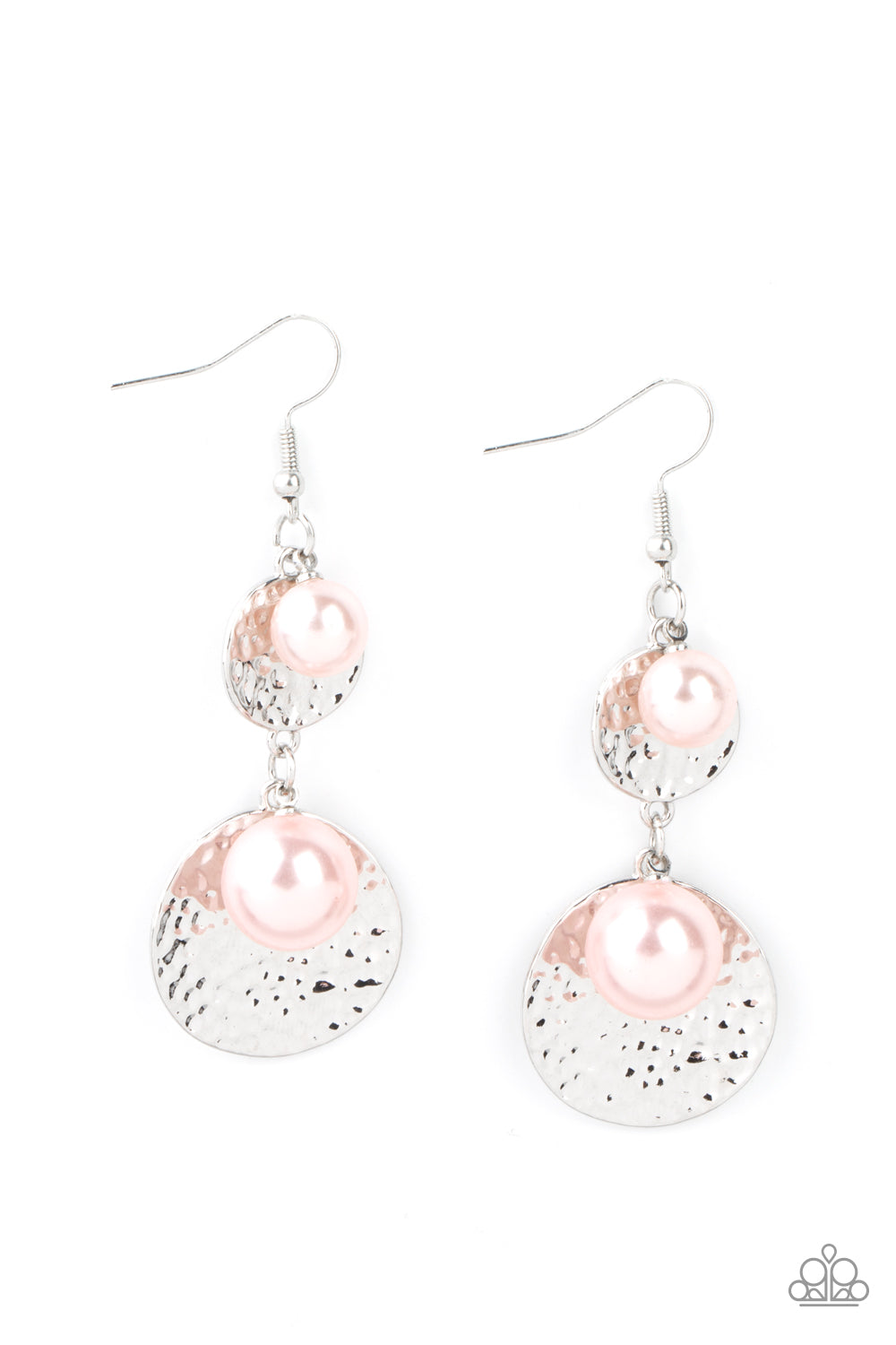 Paparazzi Pearl Dive - Pink Earrings - A Finishing Touch Jewelry