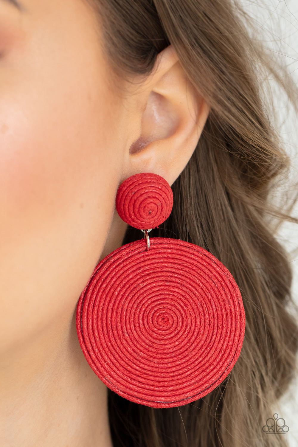 Paparazzi Circulate The Room - Red Earrings - A Finishing Touch Jewelry