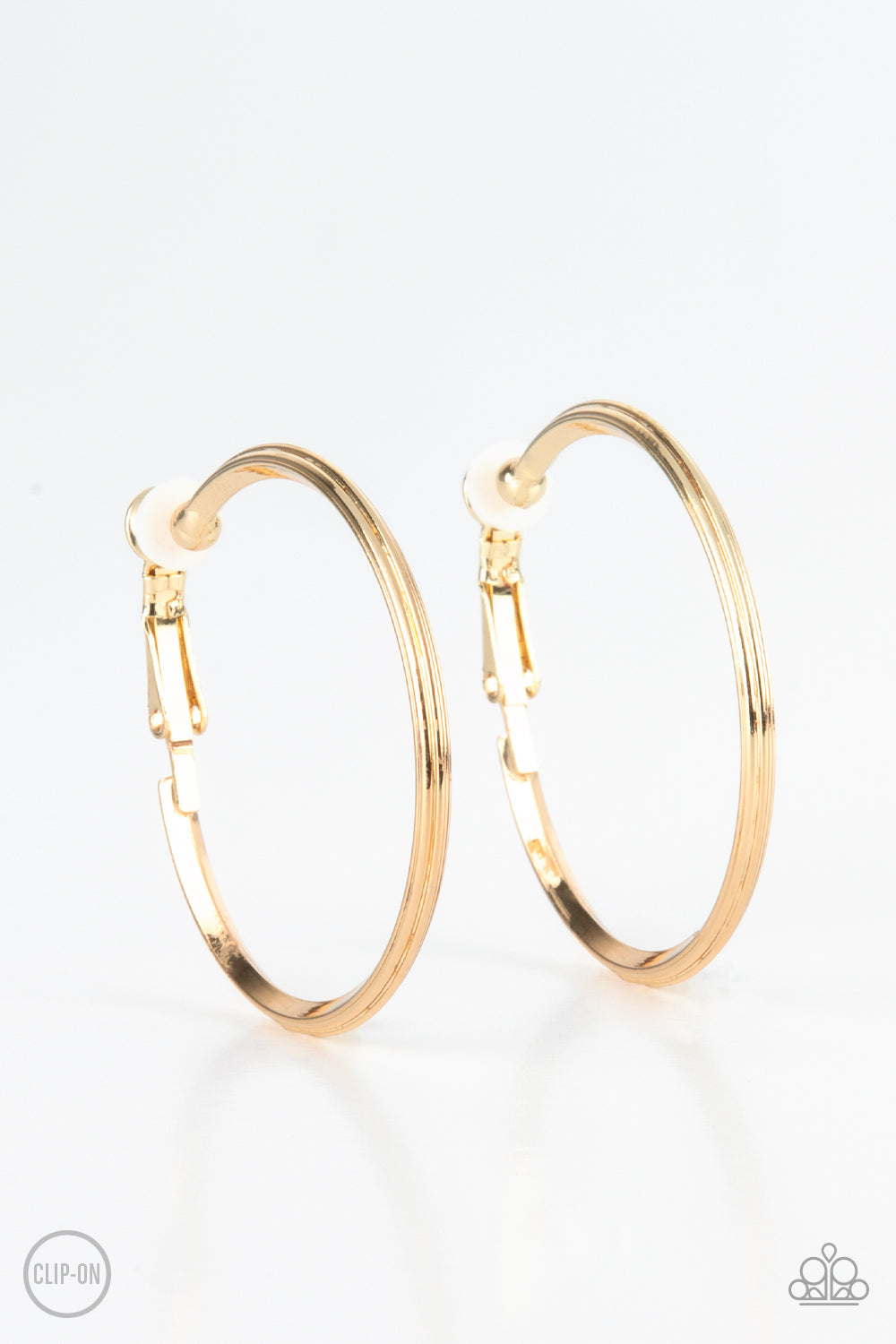 Paparazzi City Classic - Gold Clip-On Earrings - A Finishing Touch Jewelry