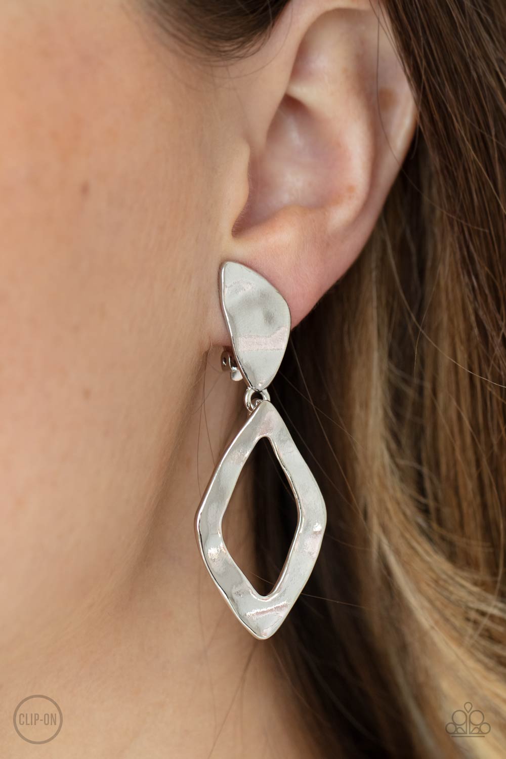 Paparazzi Industrial Gallery - Silver Clip-On Earrings - A Finishing Touch Jewelry