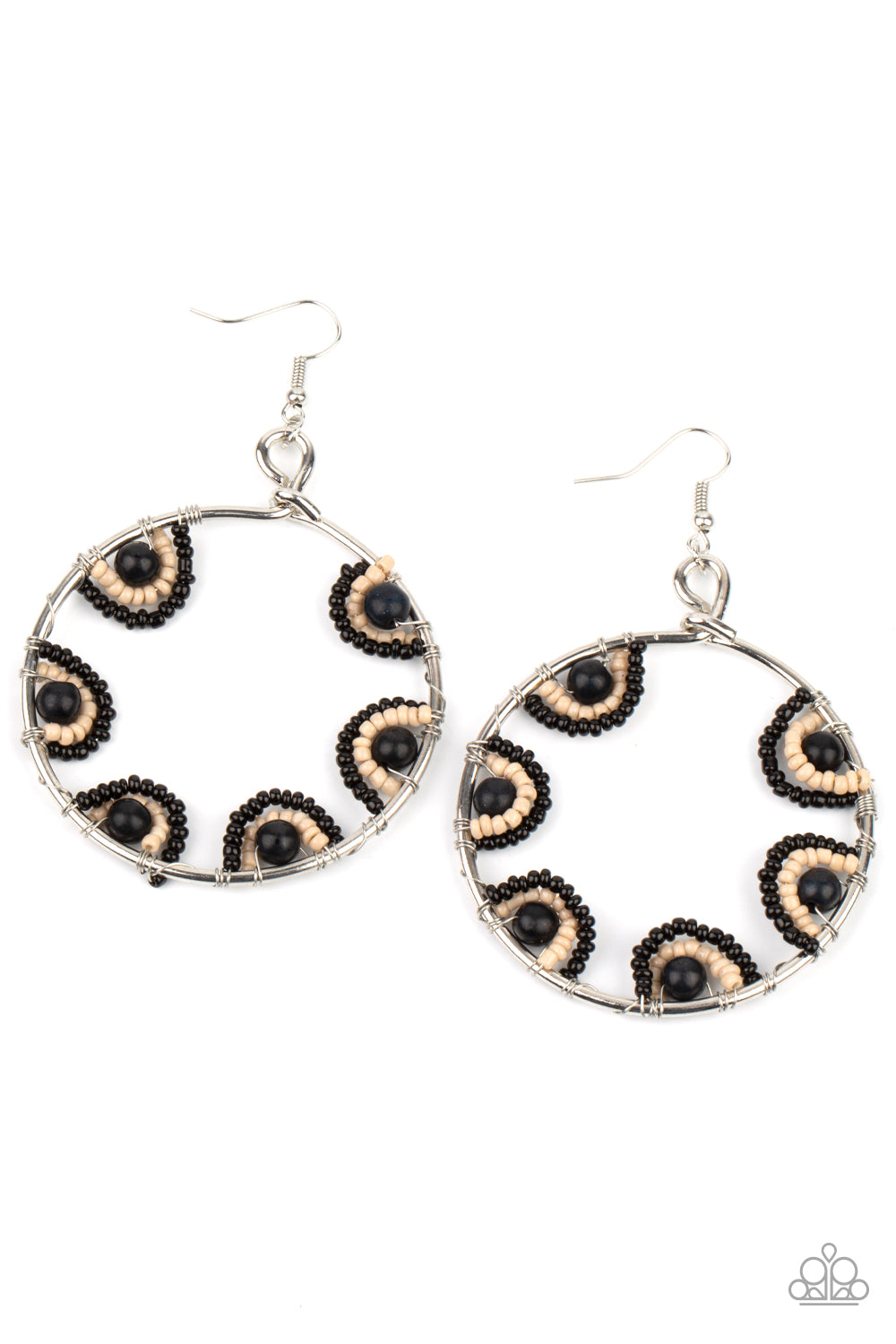 Paparazzi Off The Rim - Black Earrings - A Finishing Touch Jewelry
