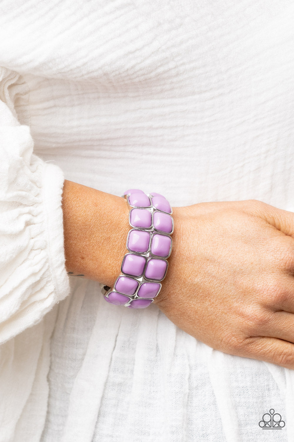 Paparazzi Double The DIVA-ttitude - Purple Bracelet - A Finishing Touch Jewelry
