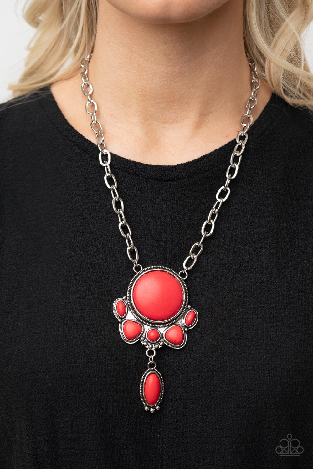Paparazzi Geographically Gorgeous - Red Necklace - A Finishing Touch Jewelry
