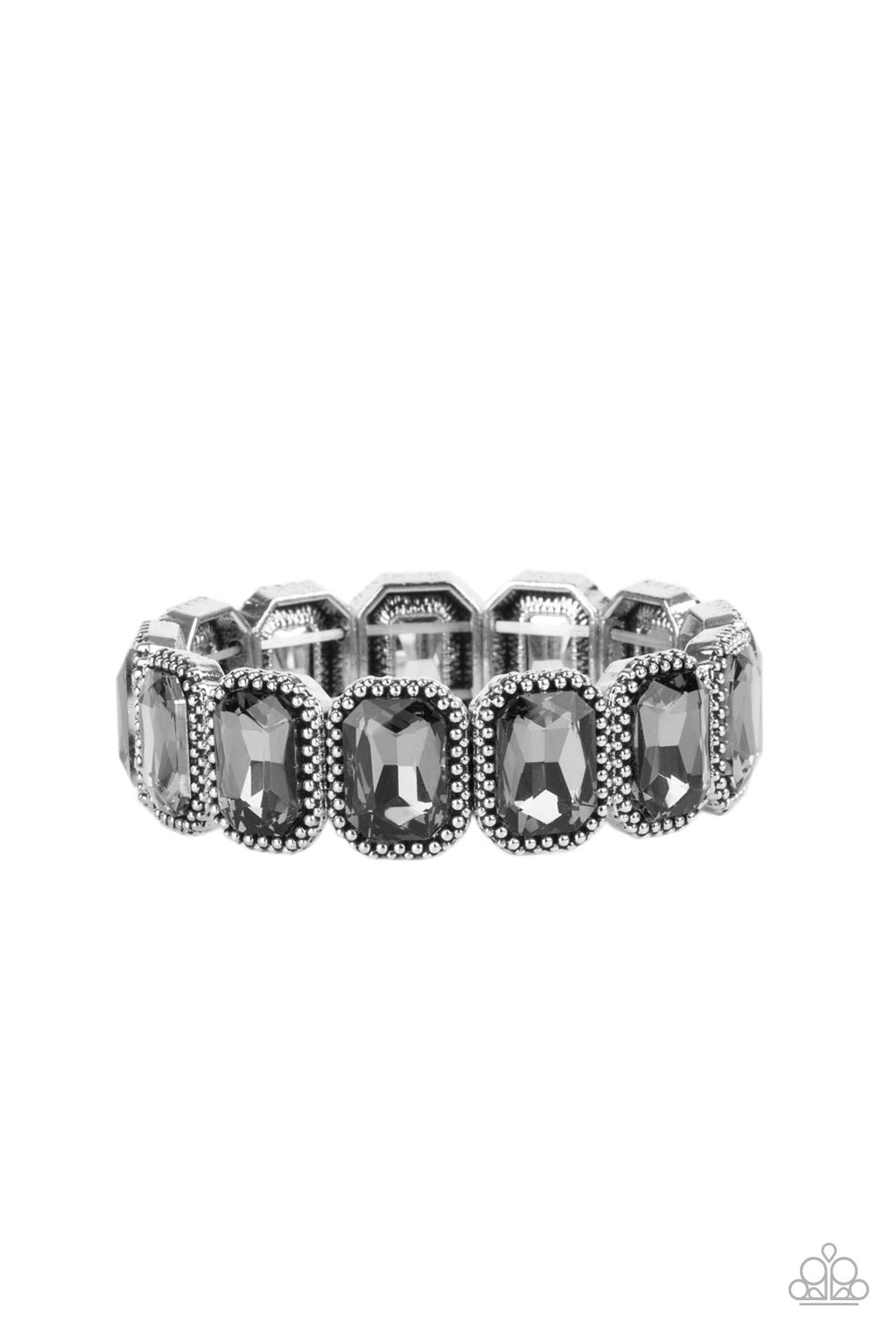Paparazzi Studded Smolder - Silver Bracelet - A Finishing Touch Jewelry