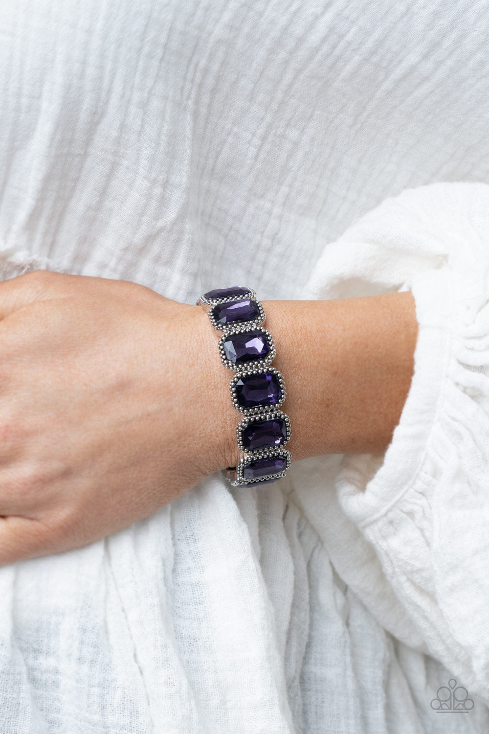 Paparazzi Studded Smolder - Purple Bracelet - A Finishing Touch Jewelry