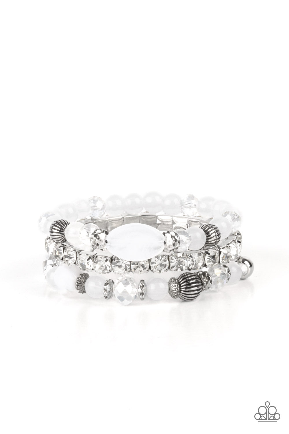 Paparazzi Ethereal Etiquette - White Bracelet - A Finishing Touch Jewelry