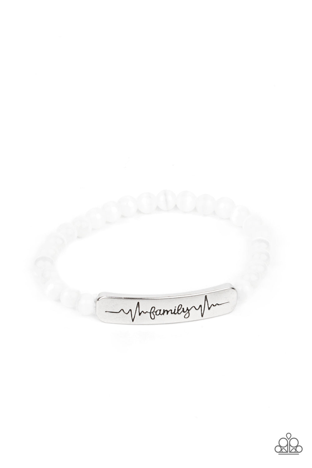 Paparazzi Family is Forever - White Bracelet - A Finishing Touch Jewelry