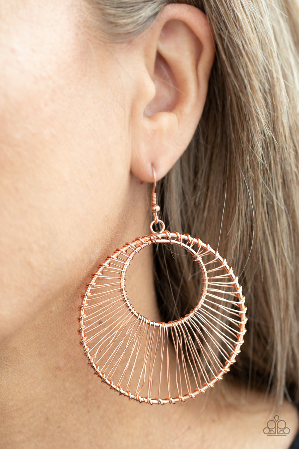 Paparazzi Artisan Applique - Copper Earrings - A Finishing Touch Jewelry