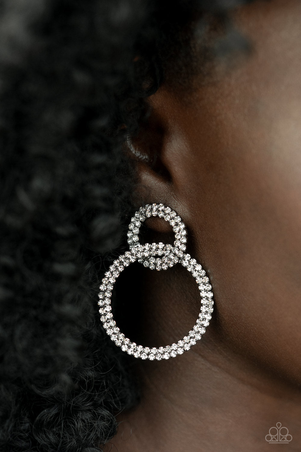 Paparazzi Intensely Icy - Black Earrings - December 2021 Life Of The Party Exclusive - A Finishing Touch Jewelry