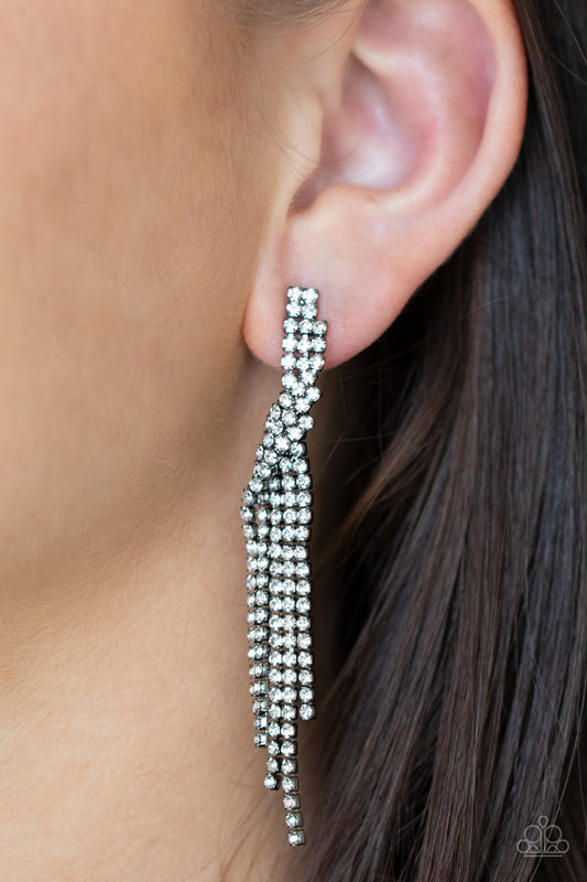 Paparazzi Cosmic Candescence - Black Earrings - A Finishing Touch Jewelry