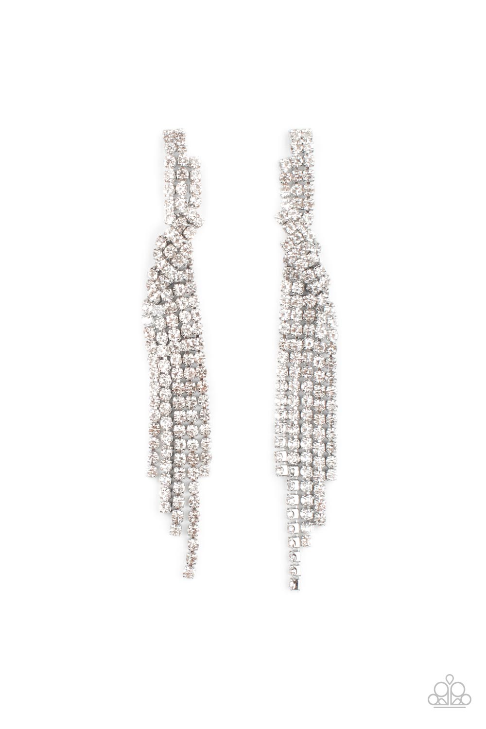 Paparazzi Cosmic Candescence - White Earrings - March 2022 Life Of The Party Exclusive - A Finishing Touch Jewelry