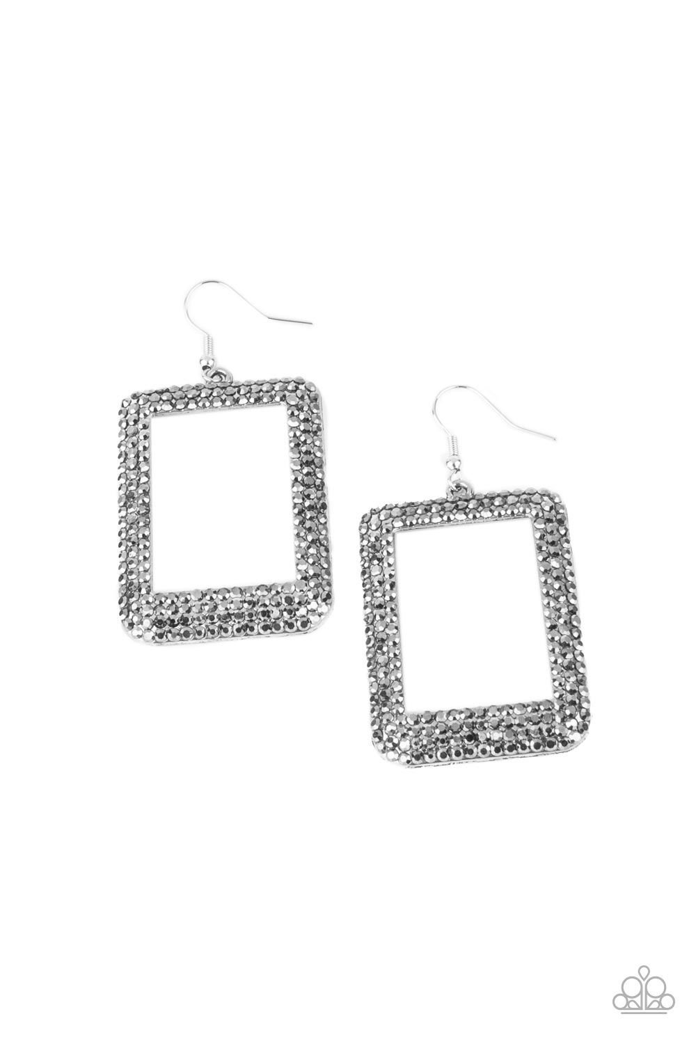 Paparazzi World FRAME-ous - Silver Earrings - A Finishing Touch Jewelry