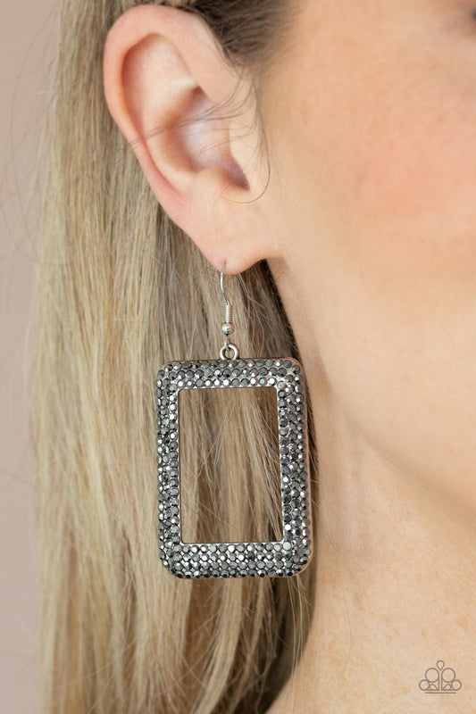 Paparazzi World FRAME-ous - Silver Earrings - A Finishing Touch Jewelry