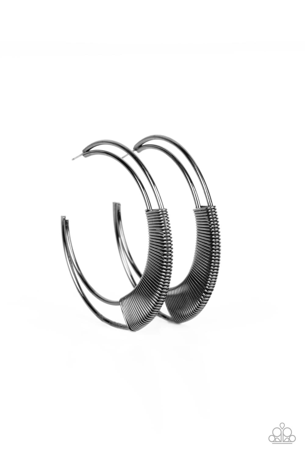 Paparazzi Artisan Attitude - Black Earrings