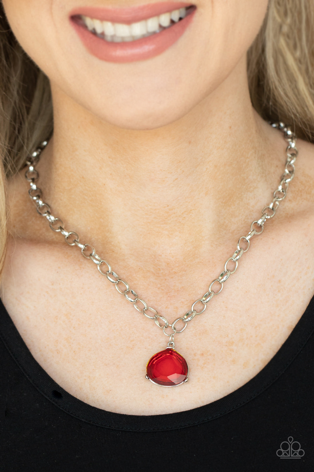 Paparazzi Gallery Gem - Red Necklace - A Finishing Touch Jewelry