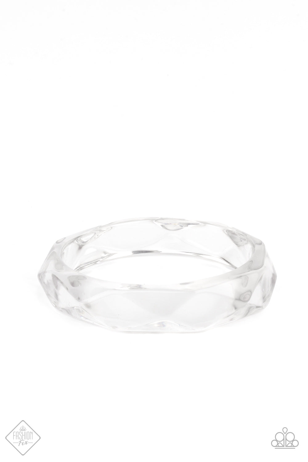 Paparazzi Clear-Cut Couture - White Fashion Fix Bracelet - A Finishing Touch Jewelry