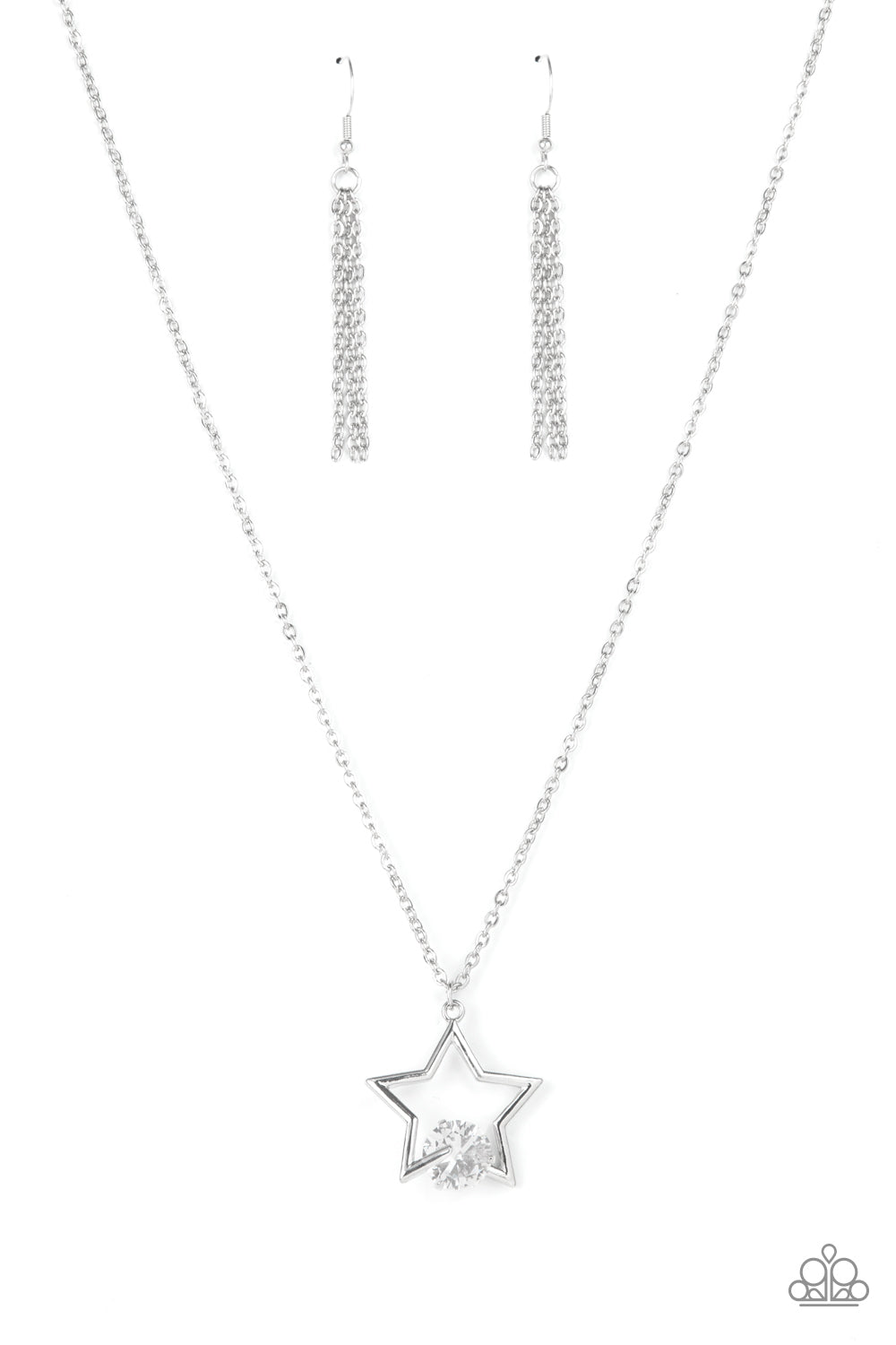 Paparazzi Starry Fireworks - White Necklace - A Finishing Touch Jewelry